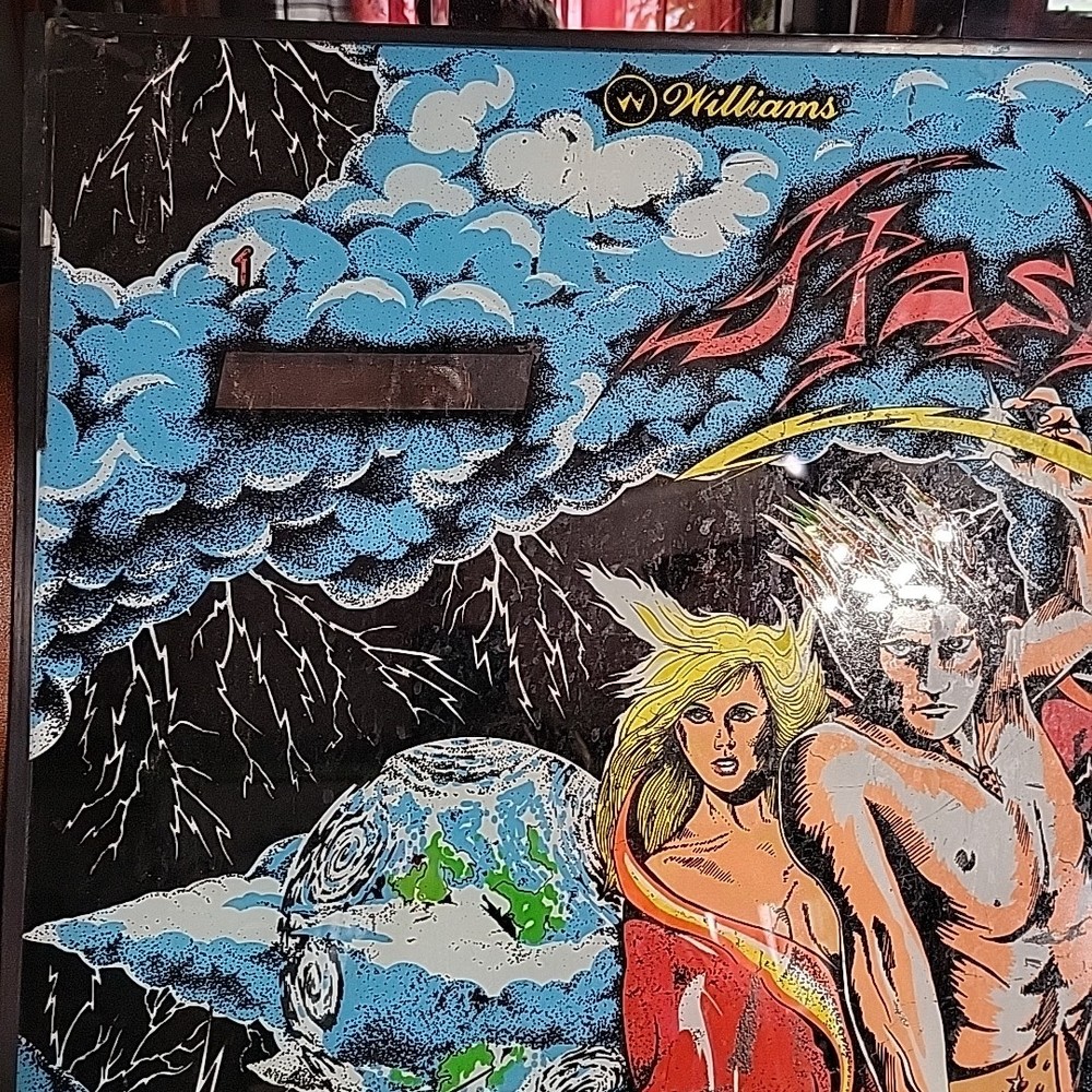 Williams Flash Pinball Machine Game Backglass ORIGINAL