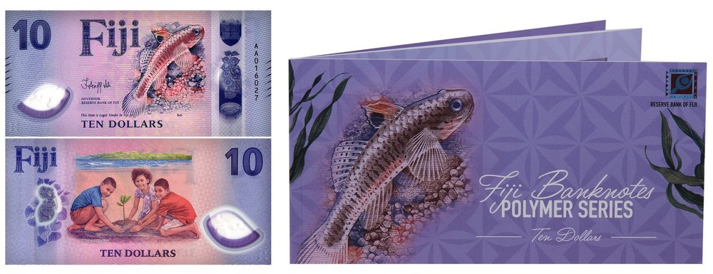 Fiji 10 Dollars, 2026 ND, P-126, UNC, Polymer, w/ Folder
