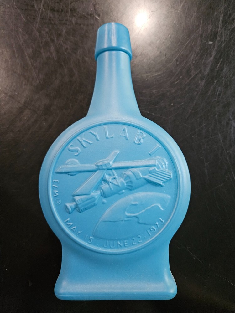 Sky Lab Weaton blue glass commemorative bottle