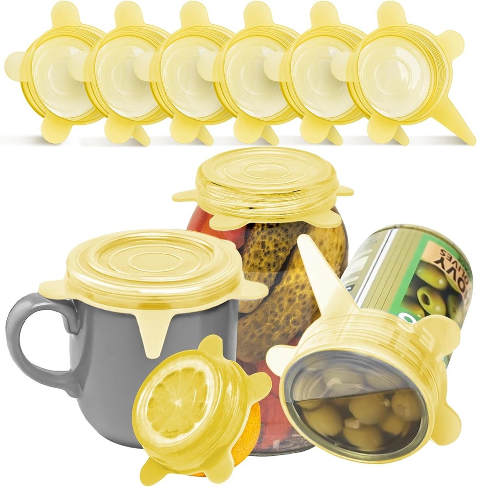 Silicone Stretch Lids 6 Pack Small Yellow