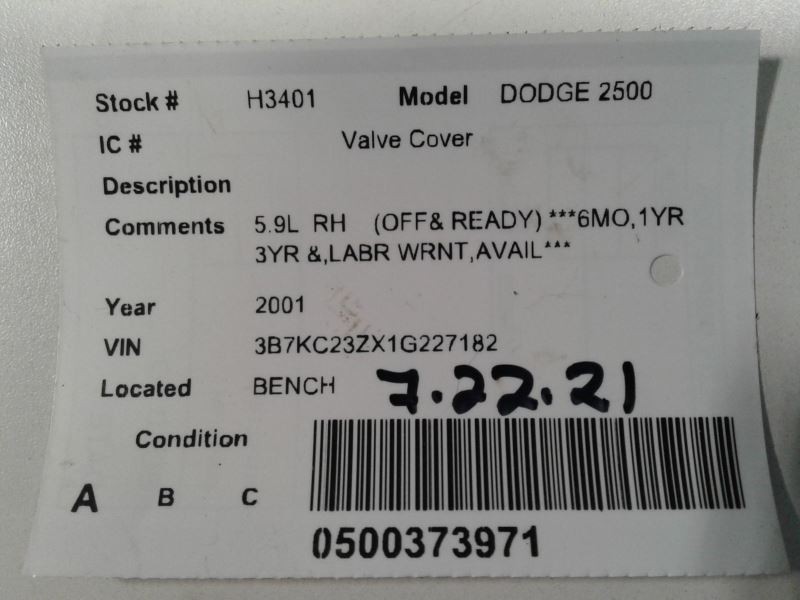 TDODR2500 2001 Engine 1435605
