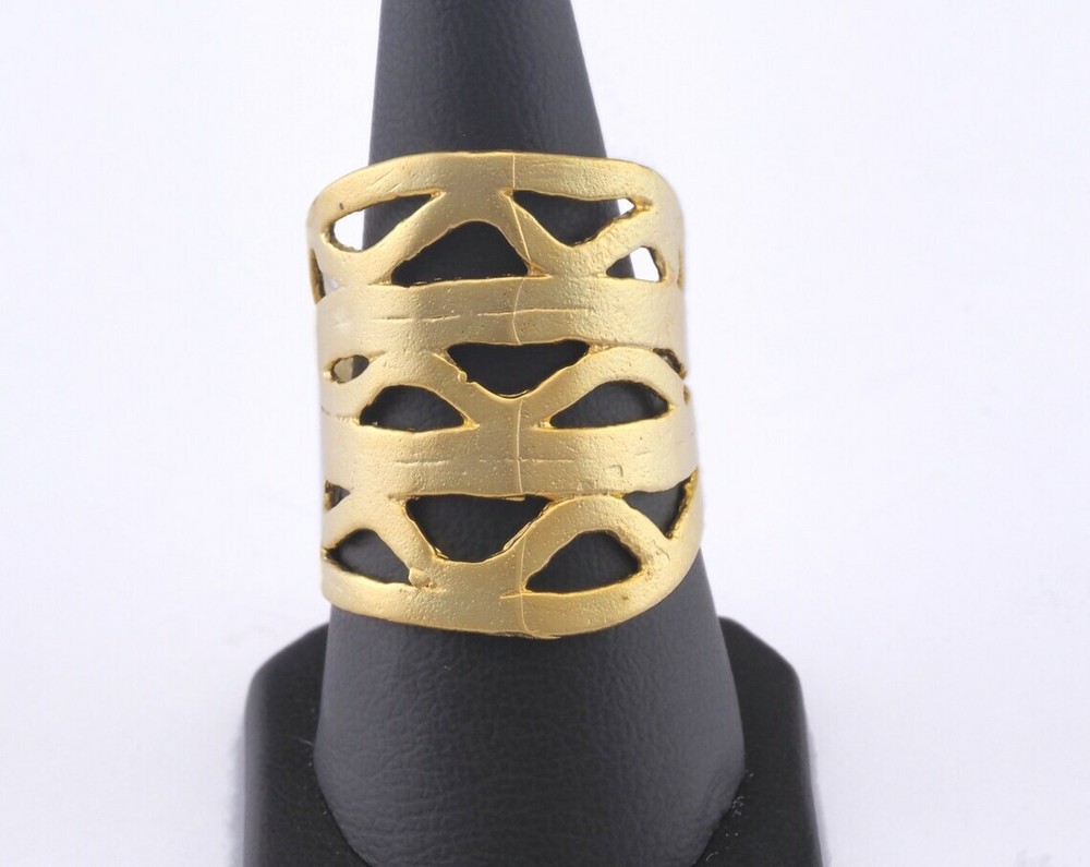 Adjustable Ring Matte Gold Plated brass (18mm 8US inner size) 2992