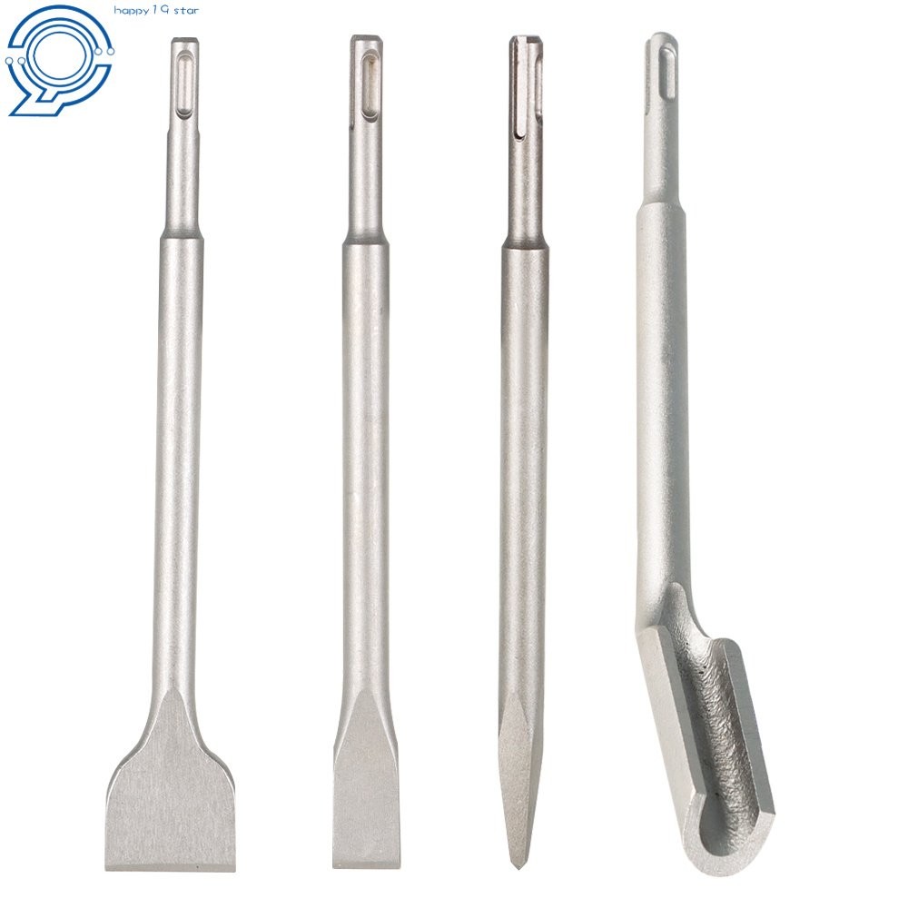 4 Pcs SDS Plus Chisel Bits Flat Chisel Grooving Chisel Point Chisel High Quality