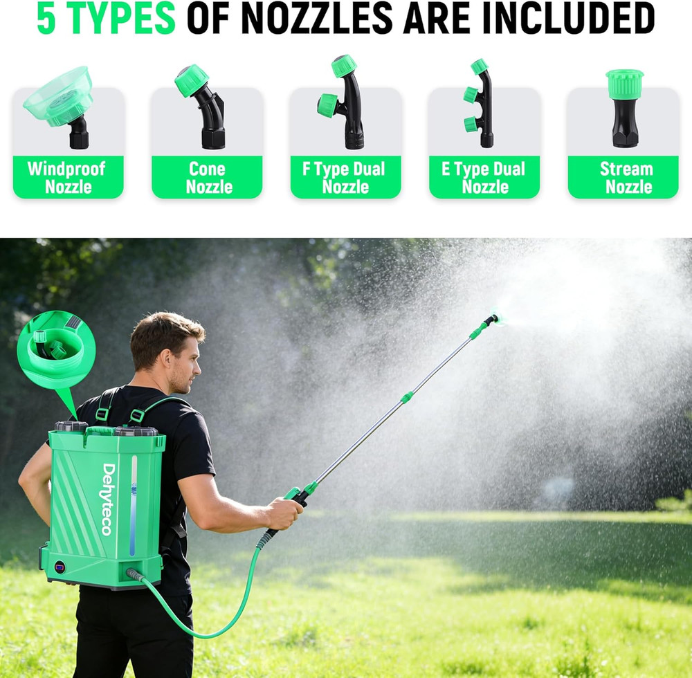 Battery Powered Backpack Sprayer with Mixer 4.2 Gallon, Upgraded Backrest & Stra
