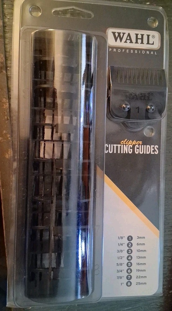 Wahl Professional Cutting Guide Attachment Guard Combs- 8 PC BLACK