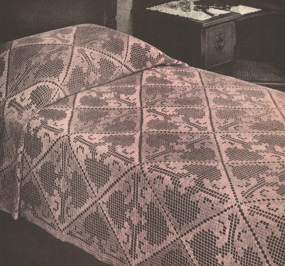 VINTAGE Quick Work Bedspread Afghan/Crochet Pattern INSTRUCTIONS ONLY