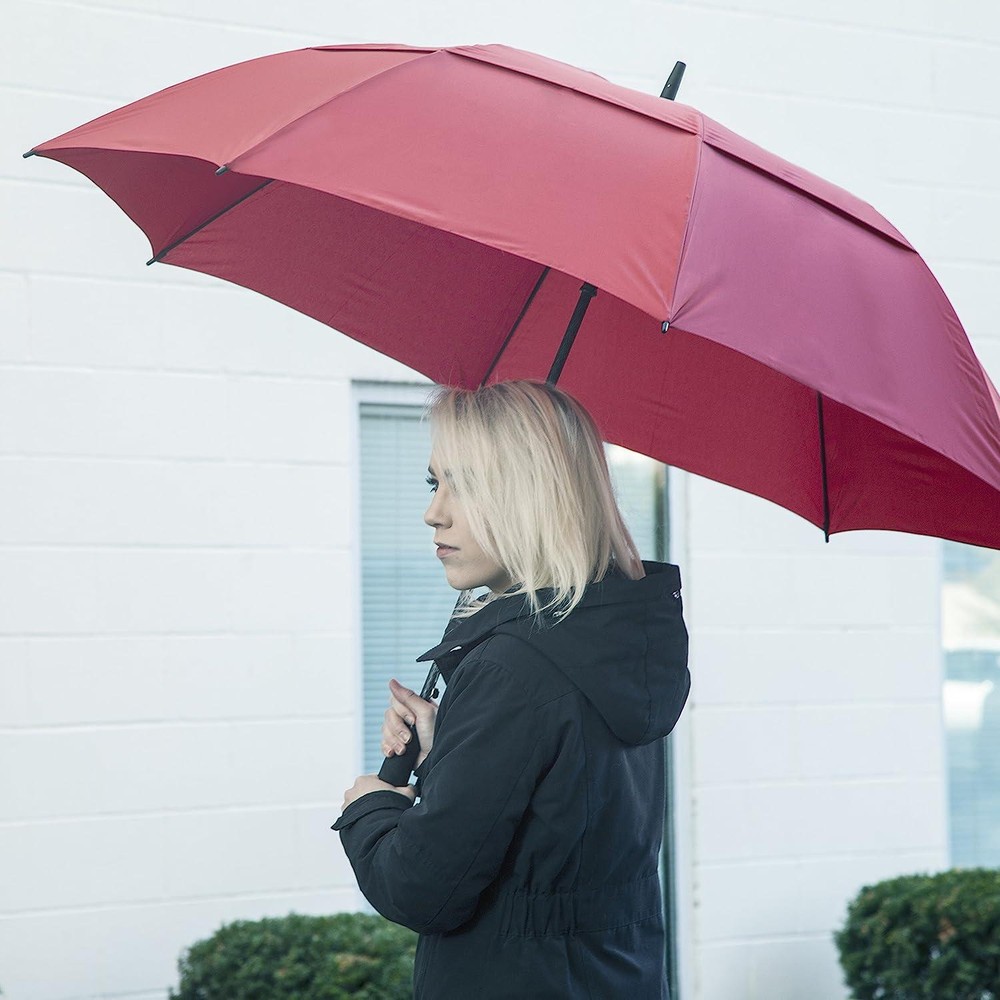 68" Automatic Open Golf Umbrella XL Vented Waterproof Windproof Double Canopy