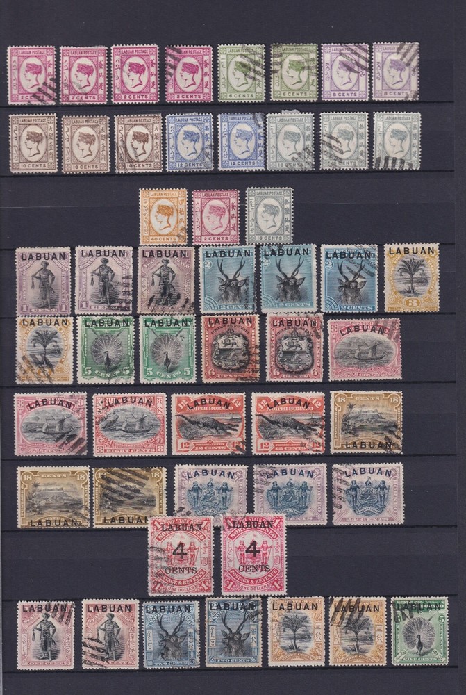 LABUAN  MALAYA  1880/ 1901. 100 STAMPS