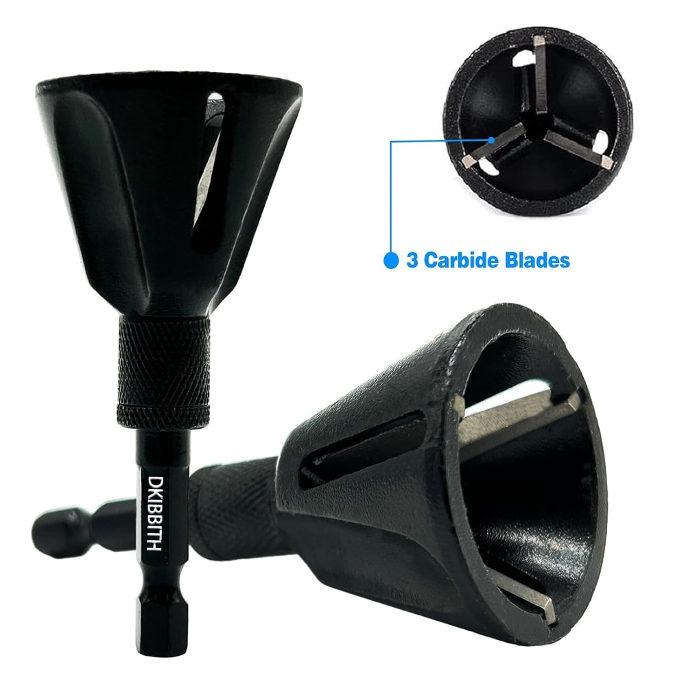 Carbide Deburring Tool, Chamfer External Edges of Threaded Rod Bolt Pipe, Remove