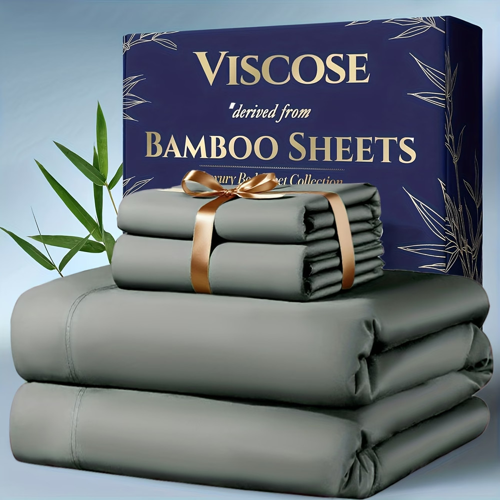Bamboo Cooling Sheet Set Queen King Deep Pocket Soft Breathable Bed Sheets
