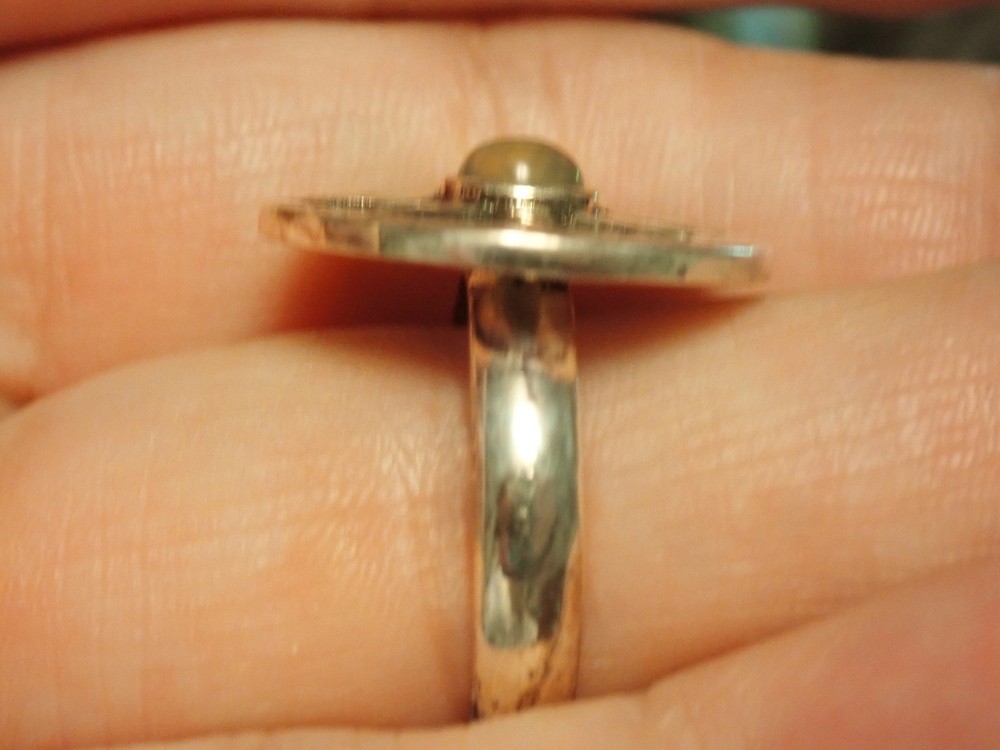 Celestial Ethopian Opal Ring Sterling Silver Adjustable