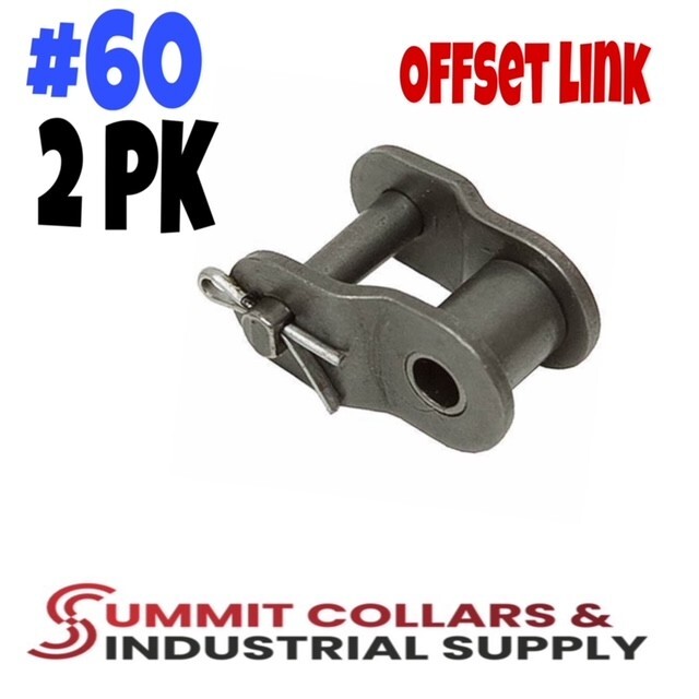 (2PK) #60 Roller Chain Offset Links - 3/4" Pitch - Half Link- Great Quality!