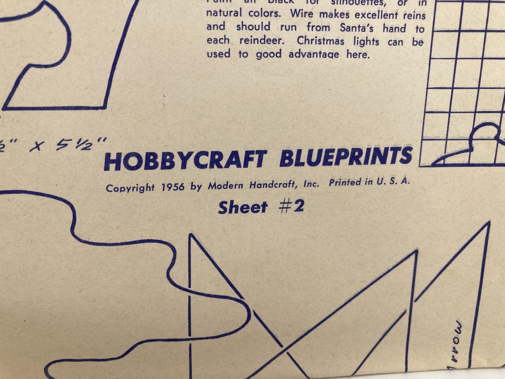 4 Vintage Hobbycraft Blueprints 1956 Sheet 1 2 3 4 Woodworking Patterns