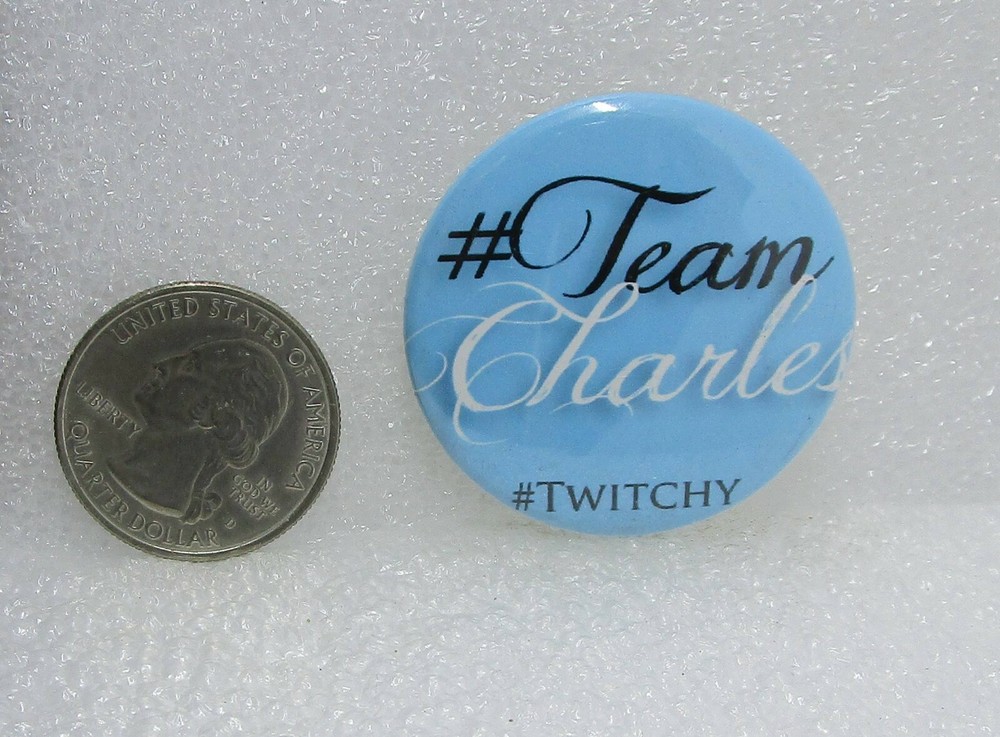 Team Charles Twitchy Button Pin