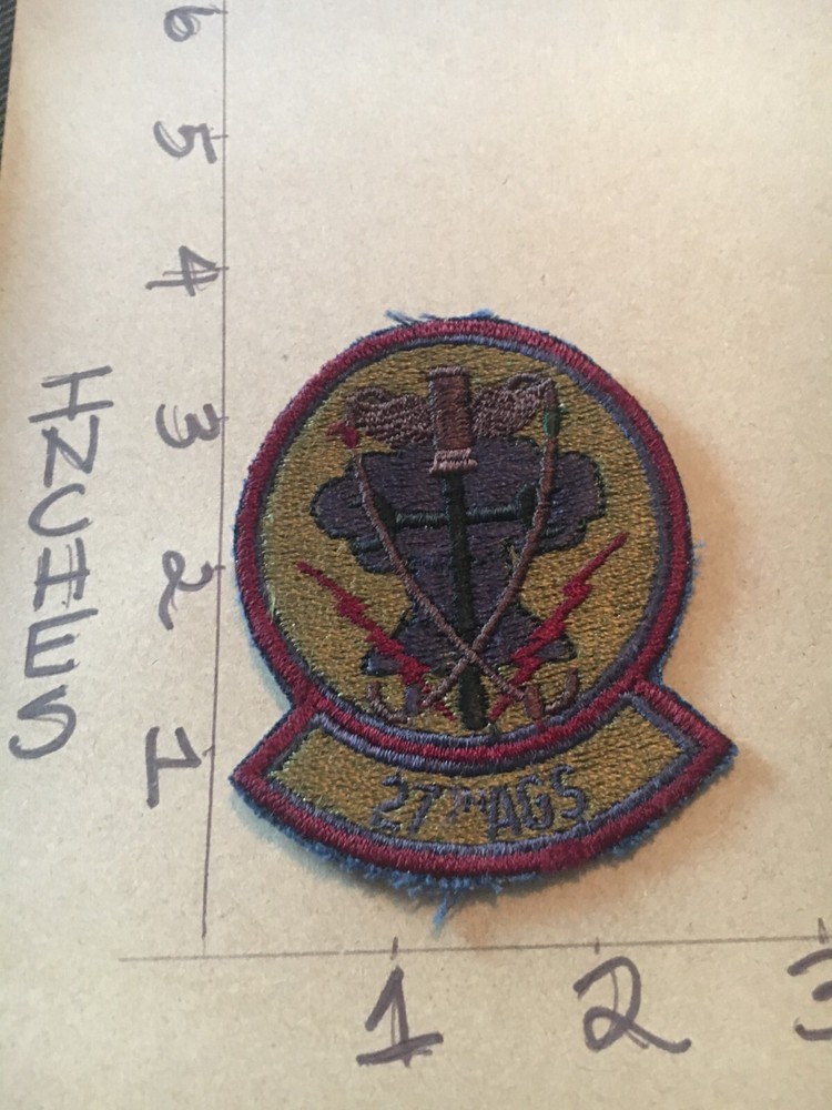 USAF 27th AGS Squadron subdued patch 5/3/25
