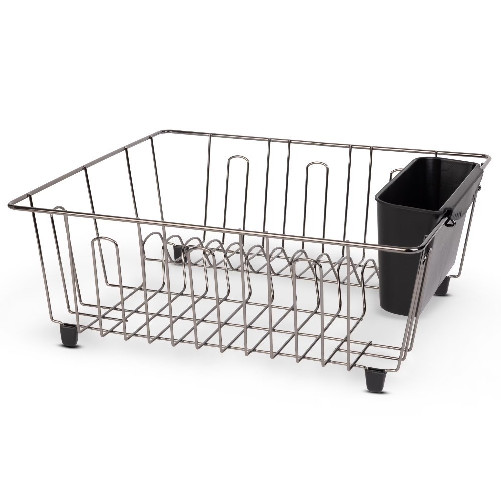 Small Dish Drainer Rack - Chrome/Black