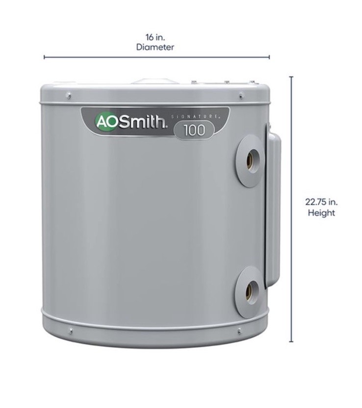 A.O. Smith Signature 100 12-Gallon Compact 1500W Storage Tank Water Heater, Gray