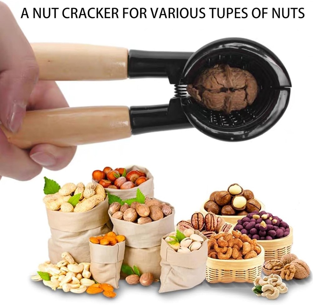 Nutcracker Pecan Walnut Plier Opener Tool with Wood Handle