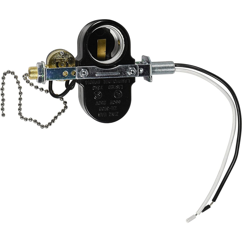 HQRP 2-Light Socket Switch for Ceiling Fan Pull Chain E26 E27 Lamp Light Holder