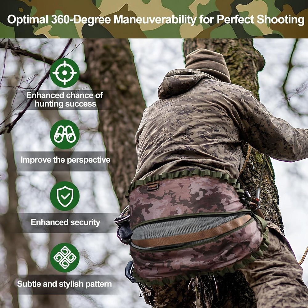 Hunting Saddle Hunting, Tree Saddle Kit, Hammock Lightweight, Camo Adjustable
