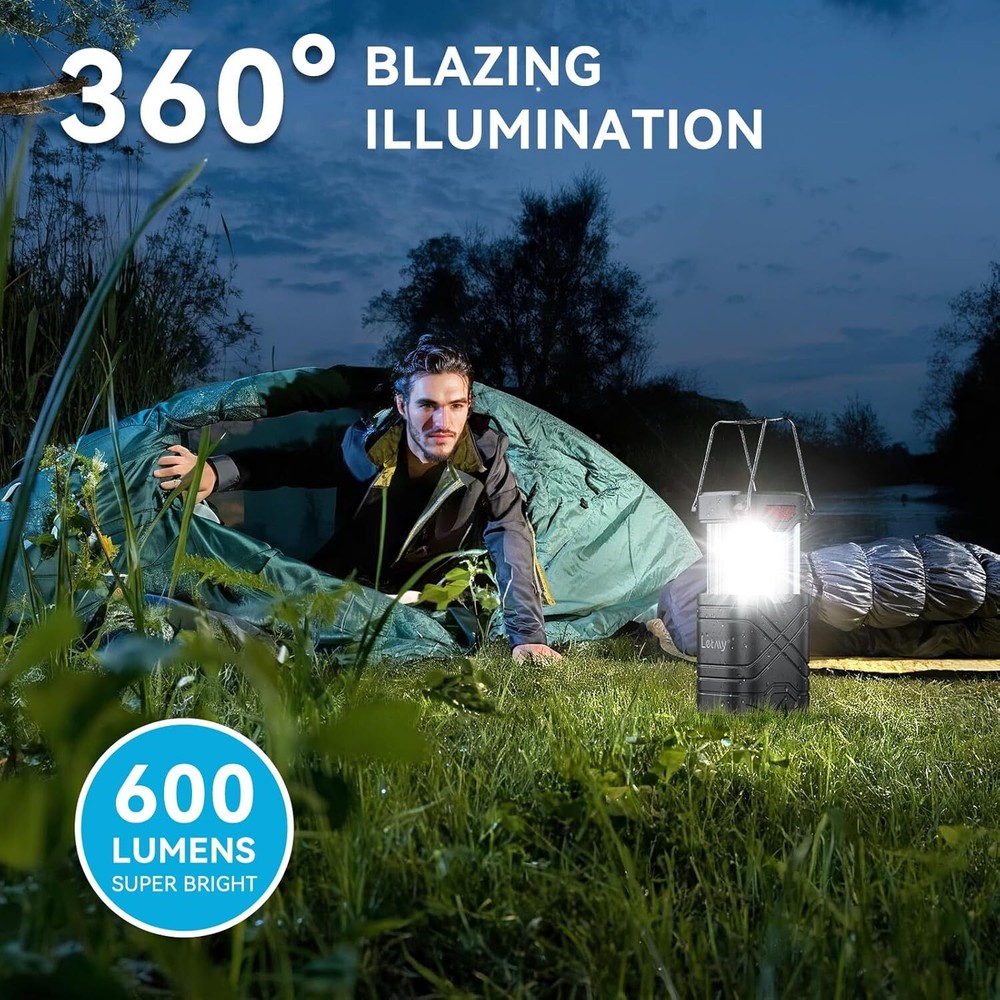 4 Pack Camping Lantern, Rechargeable LED Lanterns, Solar Lantern Battery Powered