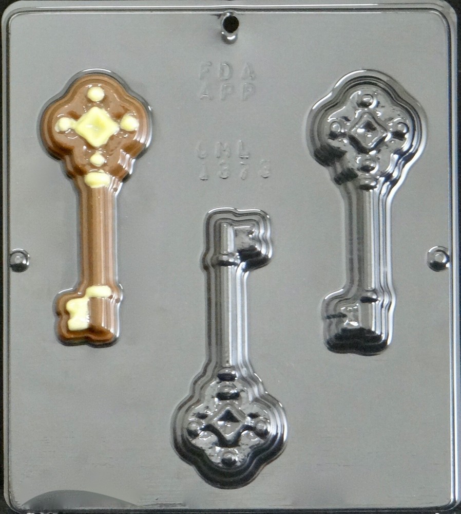 Key Chocolate Candy Mold  1373 (3 Cavities)