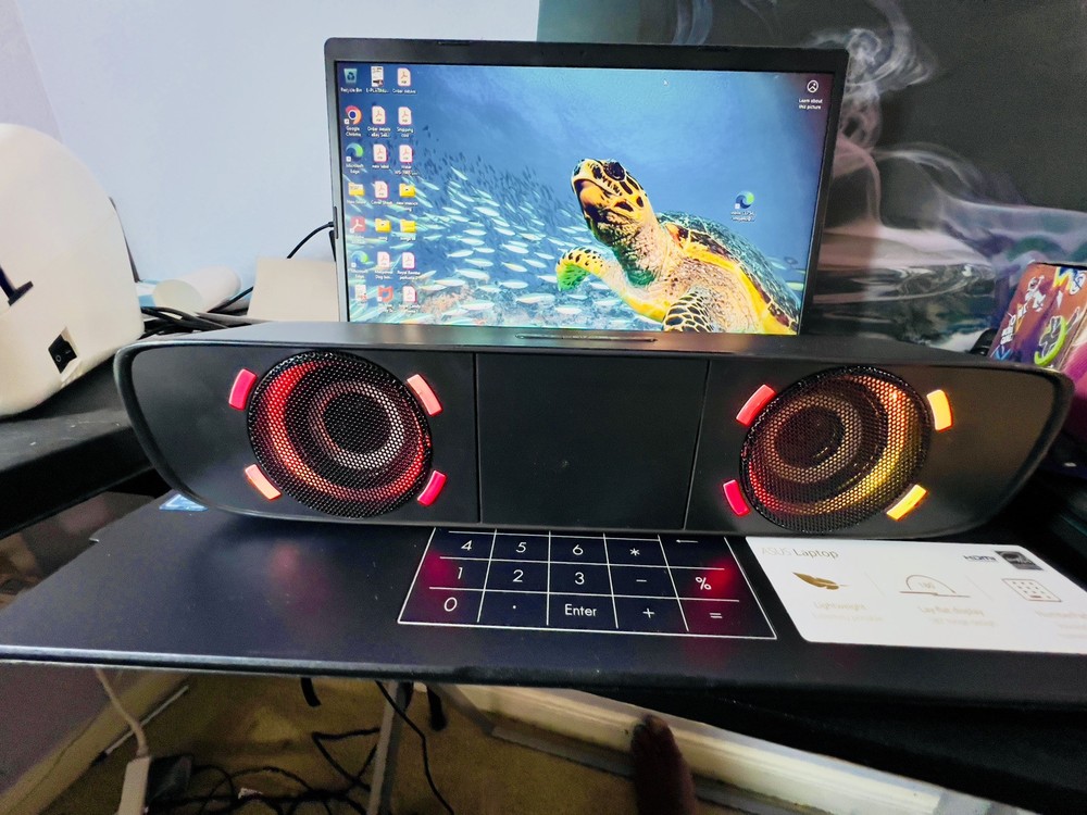 bluetooth speaker + gaming LED colour changing volume control rechargeable