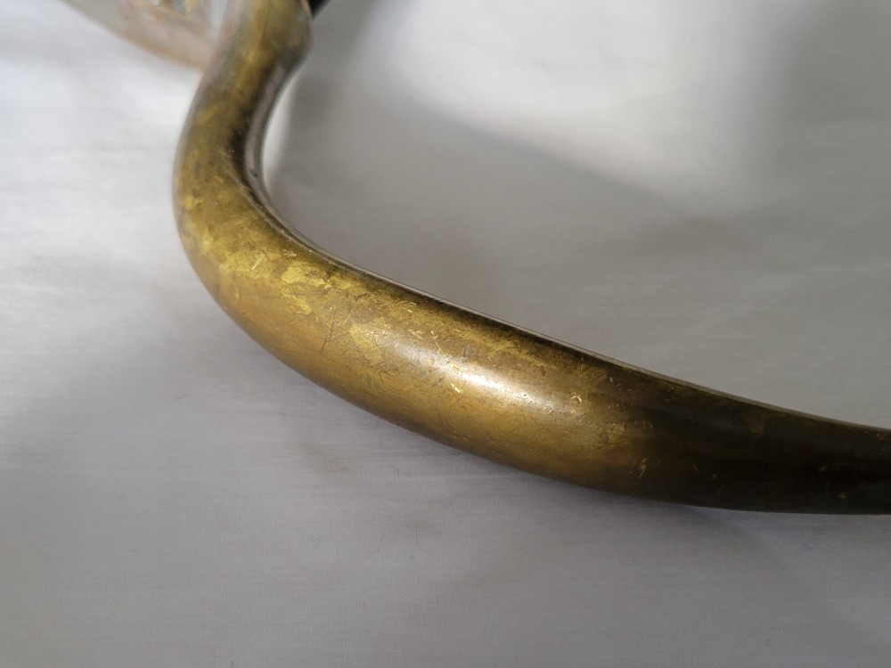 Vintage Solid Brass Arrow Point Door Handle Pull 10.25" -No Thumb Latch