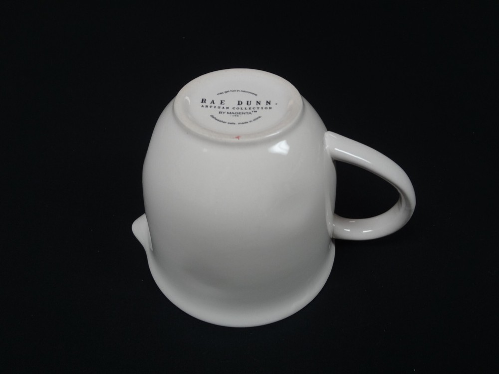 RAE DUNN SQUEEZE JUICE PITCHER MUG WITH SPOUT WHITE