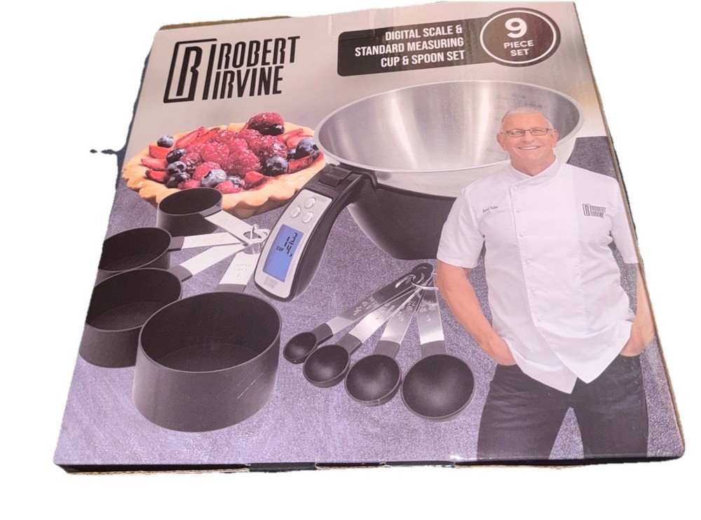 Robert Irvine Digital Scale & Measuring Cup Spoon 9-Piece Set