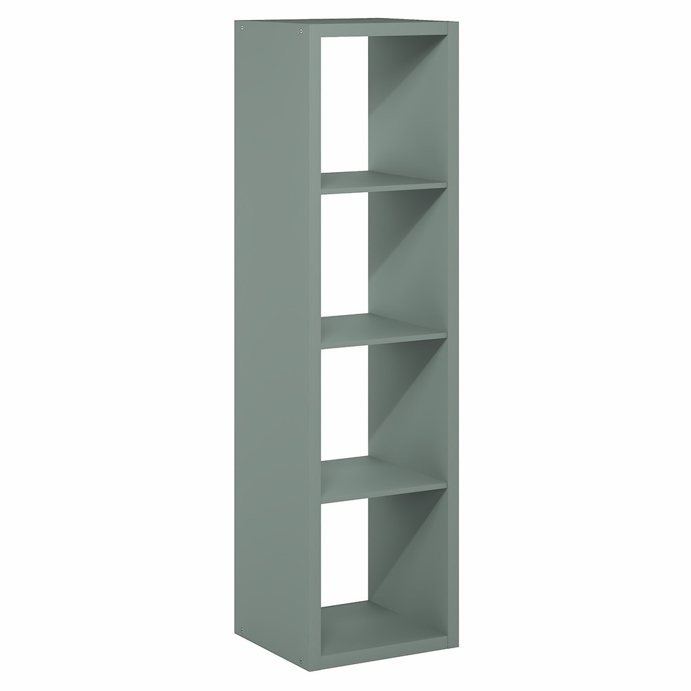 Furinno CUBICLE 4-Cube Thick Frame Reversible Open Back Bookcase Sage Green