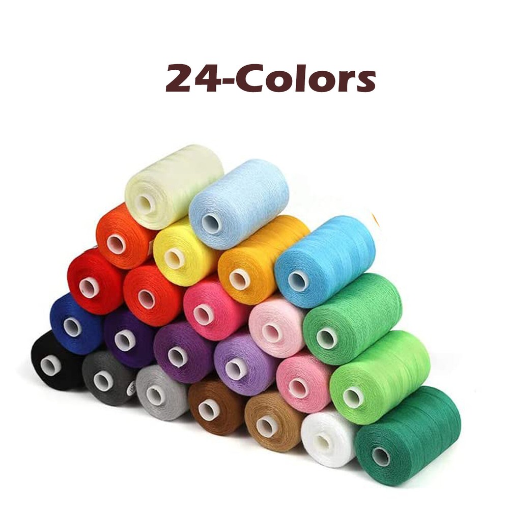 1000 Yards Cotton Sewing Thread Sets Spools Thread for Sewing Machine 24 Colors
