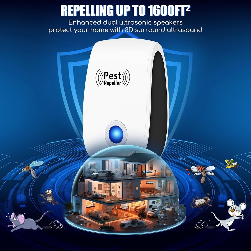 10Pack Plug-in Ultrasonic Repeller - Upgraded for Mouse Ant Bug Control
