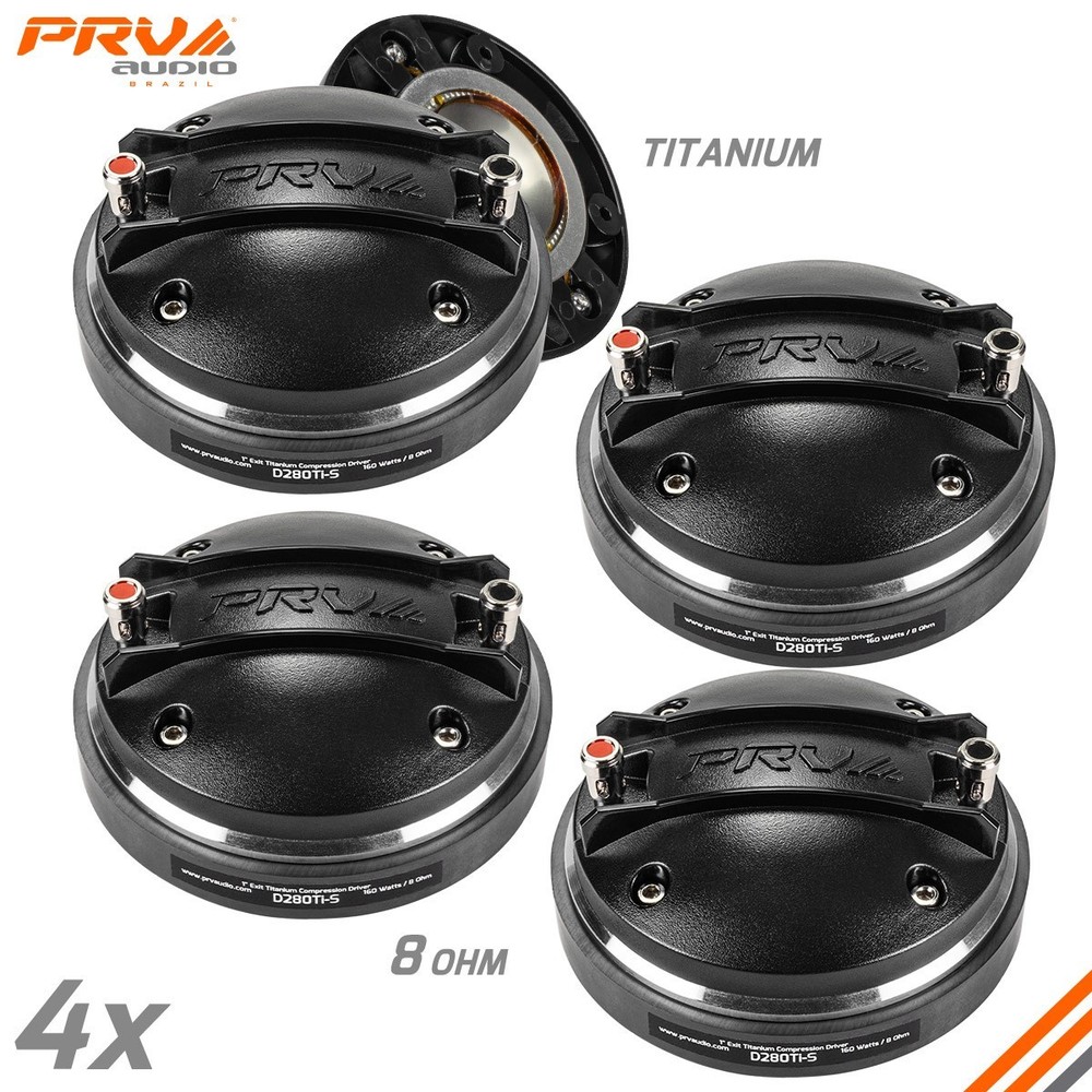 4x PRV Audio D280Ti-S 1" Exit Titanium PRO Compression Driver 640 Watts 8 Ohm