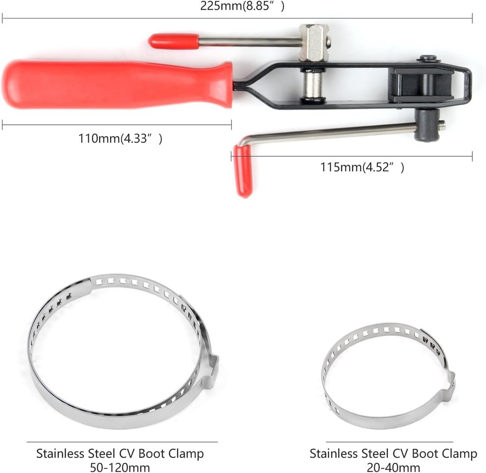 CV Axle Boot Clamp Tools Set - Universal Pliers + Joint Ear Banding Tool With 16