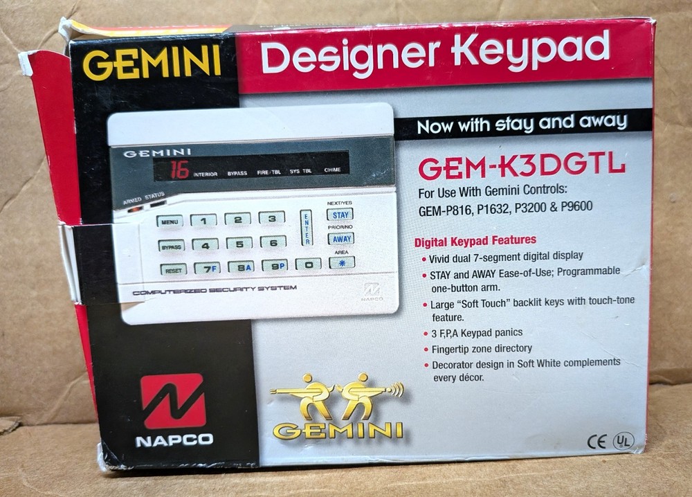 NAPCO GEMINI GEM-K3DGTL ALARM SYSTEM KEYPAD
