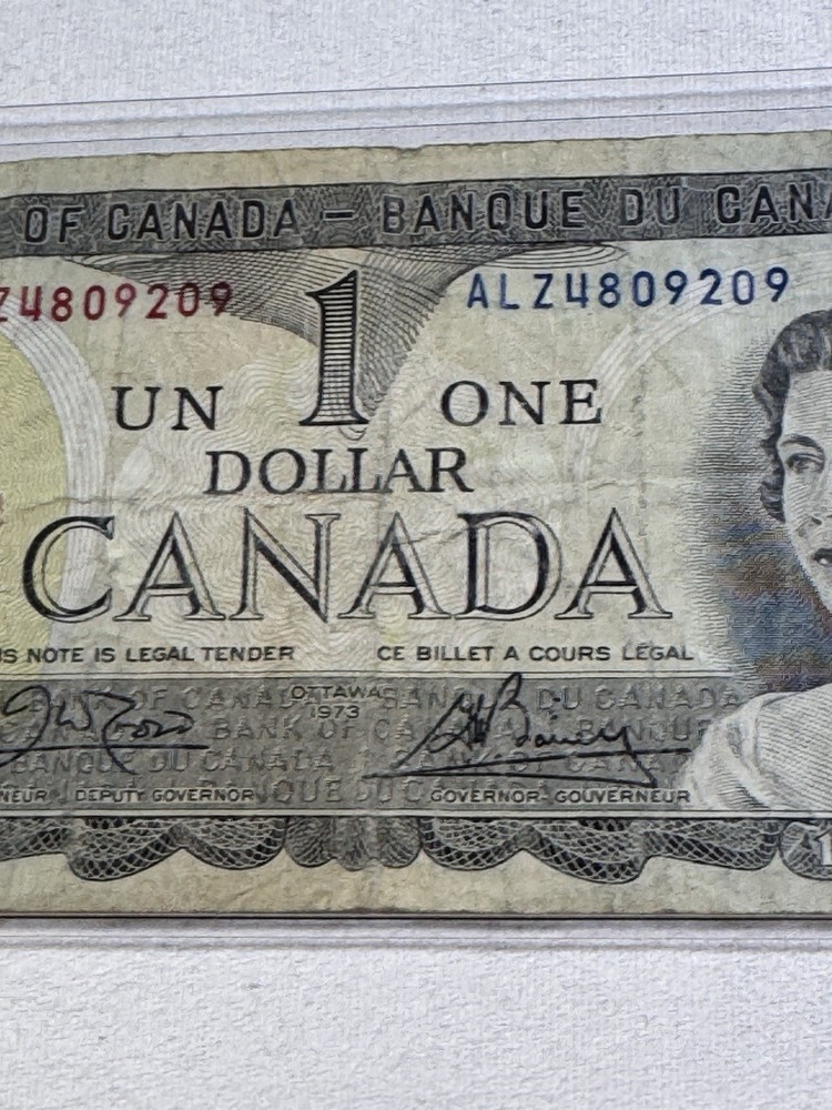 1973 Canada 1 Dollar Banknote Crow Bouey P# 85c