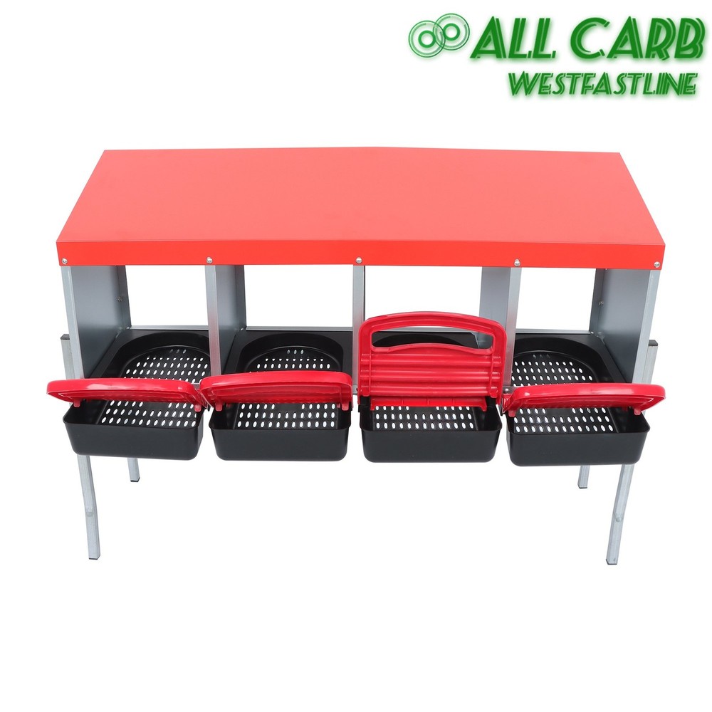 4 Hole Red Chicken Nesting Boxes Metal Chicken Egg Laying Box with Perch