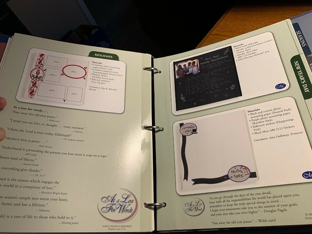 Creative Memories Huge Binder of Idea Pages Page Patterns