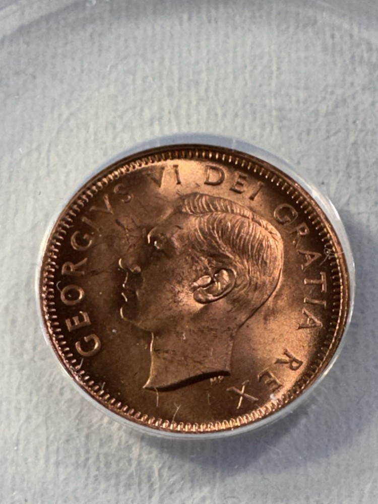 1949 Canada 1 Cent Graded MS 65 Rd by ANACS
