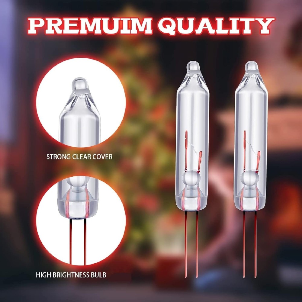 100 Pcs Mini Christmas Replacement Light Bulbs 2.5V Clear Tree Lights
