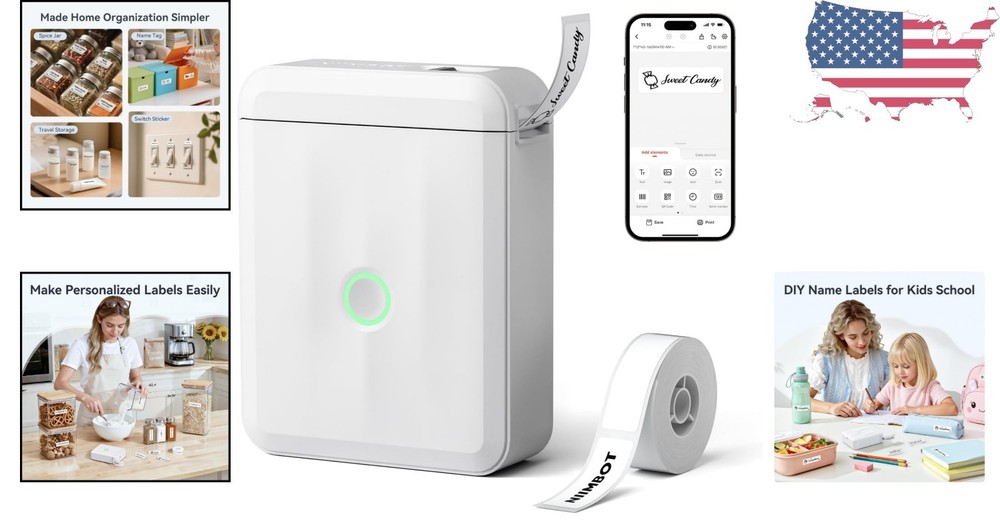 Upgraded D110 Thermal Label Maker - Compact Bluetooth Labels for Home & Office