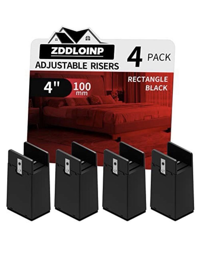 4” Bed Risers 4 Pack Heavy Duty 5000lb Black