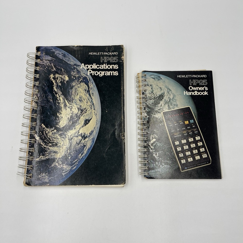 HP-25 Calculator OWNERS HANDBOOK and APPLICATIONS PROGRAMS Manuals 1975