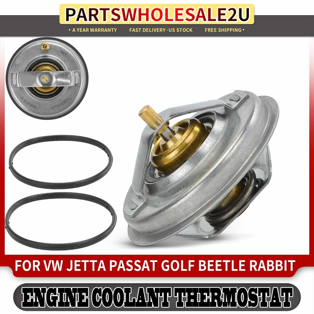 New Engine Coolant Thermostat for VW Jetta 05-18 Golf Passat Beetle Rabbit 80℃