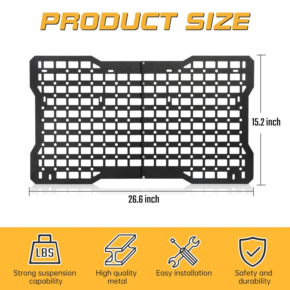 OFF ROAD Tailgate Storage Panel Tailgate Molle Panel Steel Cargo Shelf Storage