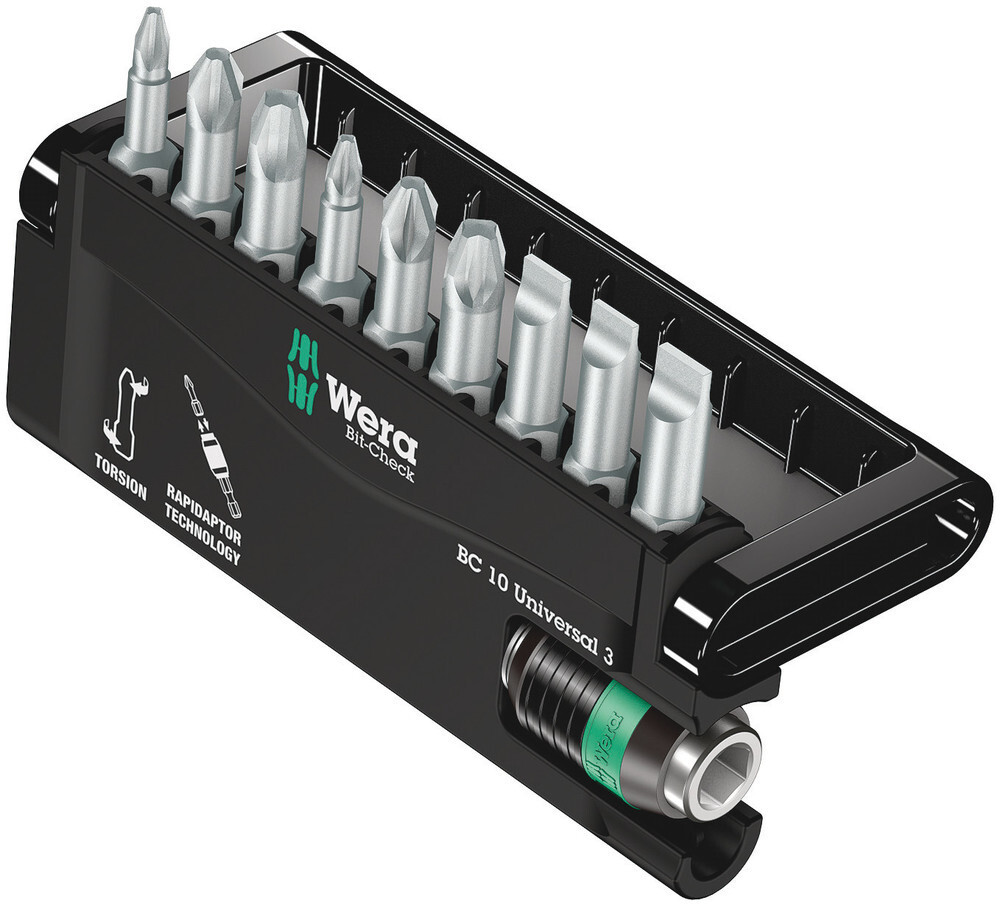 Wera 056375, Bit-Check 10 Universal 3, 10 Pieces