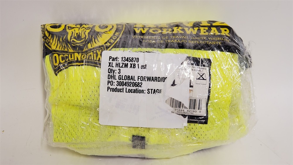 3 Pack ANSI ISEA 107-2015 Type R Class 2 High Visibility Safety Vests, X-Large