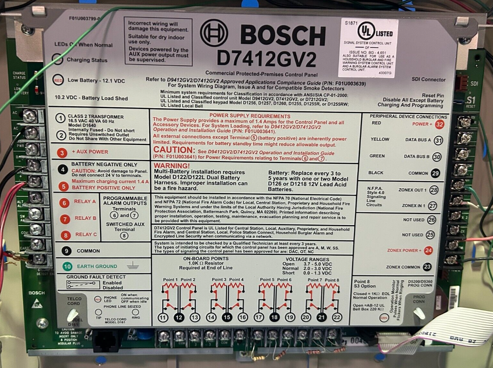 BOSCH D7412GV2 Fire Alarm Control Panel & Enclosure