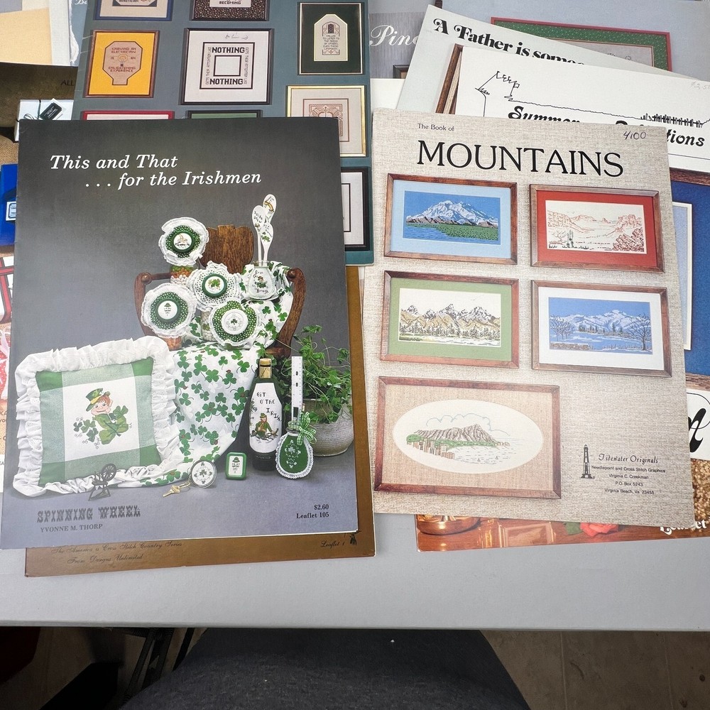 Vintage Cross Stitch Pattern Leaflet Collection - Embroidery Craft Projects